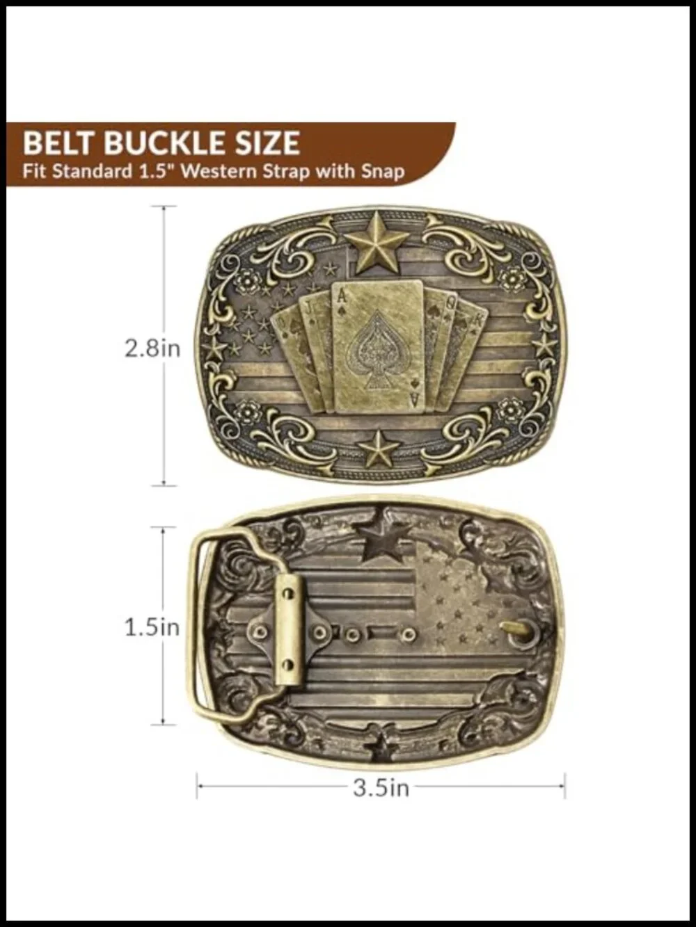 Western Belt Buckle Vintage Cowboy Alloy Zinc Men Women